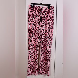 Pink Cheetah-Print Pajama Pants (Size M)